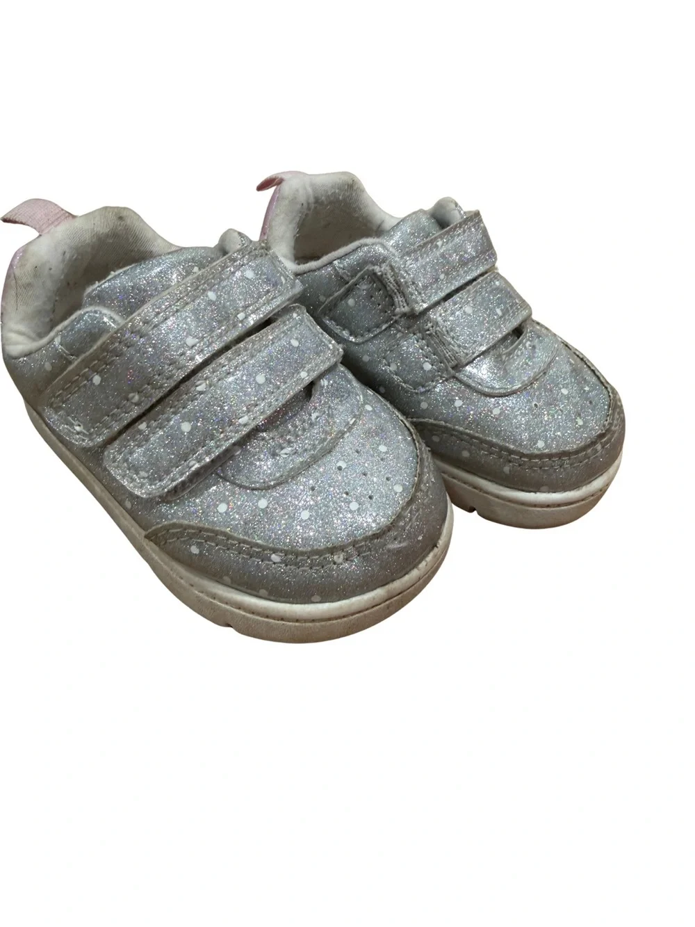 Carter's Glitter Silver Velcro Toddler Sneakers